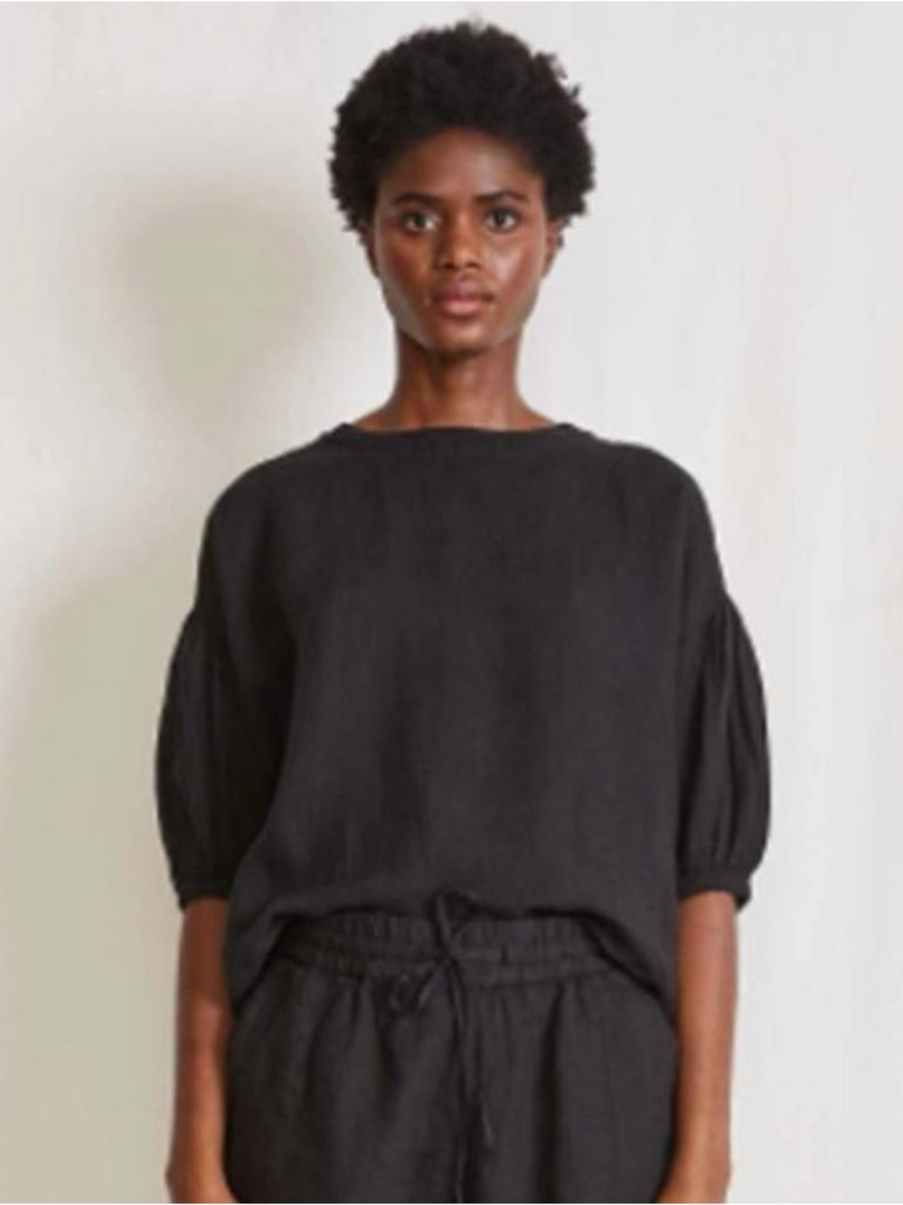 Apiece Apart Delle Black Linen Oversize Tee Size Small